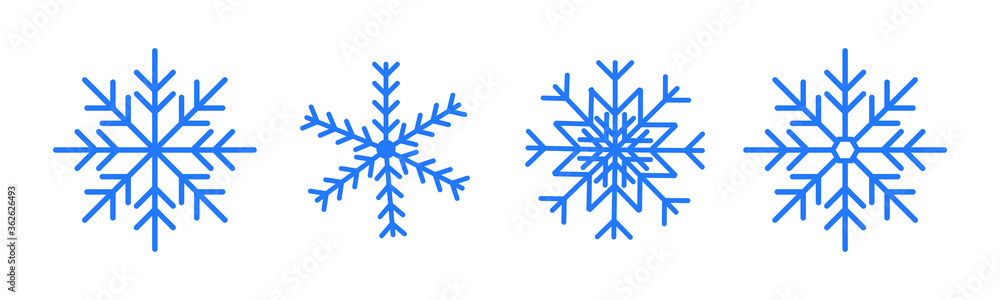 Linear illustration of snowflakes on a white background. Winter. New Year Linear illustration of snowflakes on a white background. Winter. New Year
