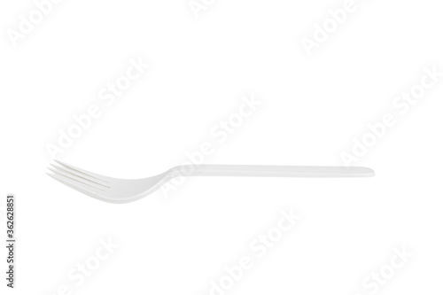 natural plant fiber fork on white background