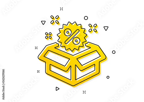Shopping discount sign. Sale icon. Clearance symbol. Yellow circles pattern. Classic sale icon. Geometric elements. Vector