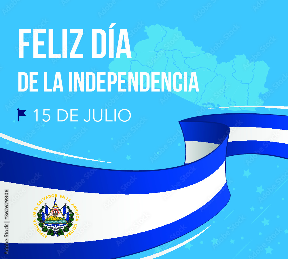 Día de la independencia El Salvador Stock Vector Adobe Stock