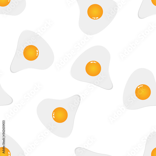 Vector seamless omelette pattern on a white background.