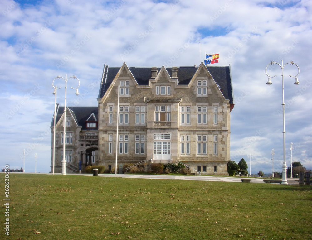 Fototapeta premium Santander, Spain - Nov 2011 Magdalena Palace is a palace located on the Magdalena Peninsula of the city of Santander