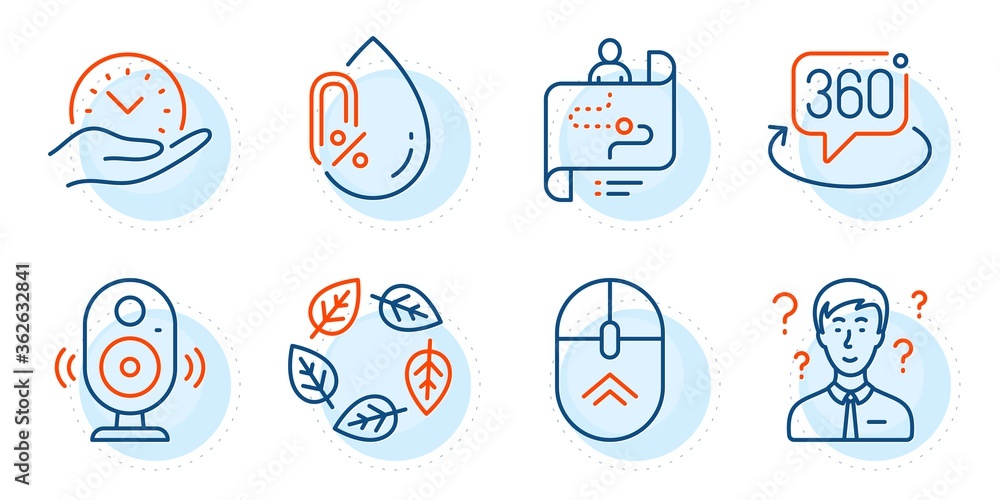Safe time, Organic tested and Swipe up signs. Support consultant, Journey path and Speaker line icons set. 360 degree, No alcohol symbols. Question mark, Project process. Science set. Vector