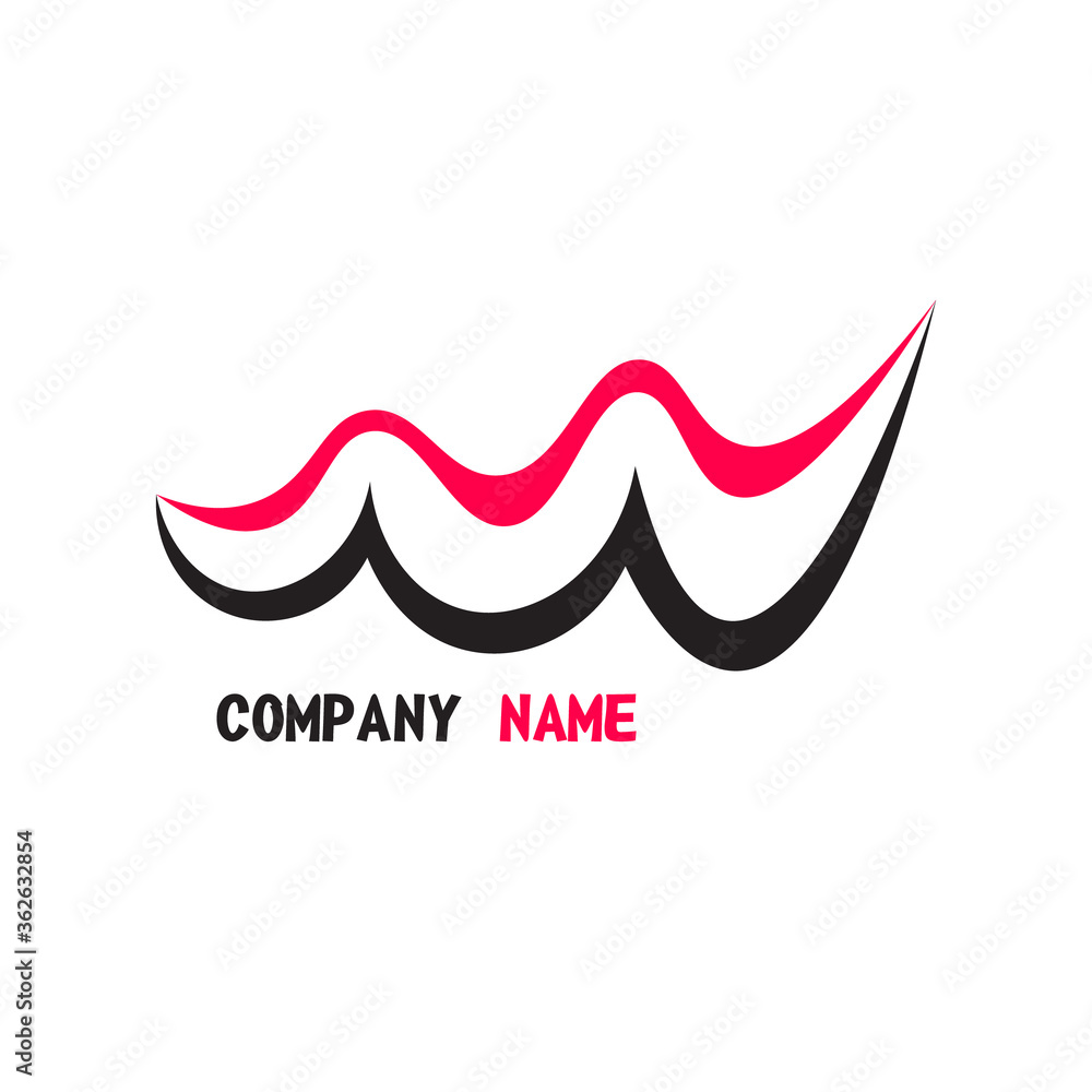 Obraz premium minimalist wave logo template for anything use