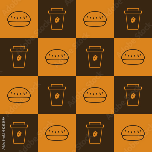 food and drink pattern for food court wallpaper, background, and many more