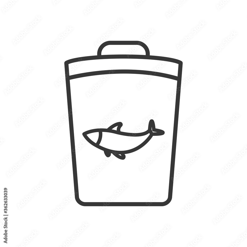 organic garbage can icon, line style organic garbage can icon, line style