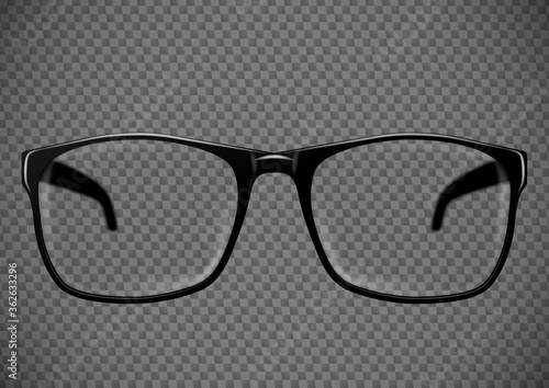 Black eye glasses. Spectacles vector illustration
