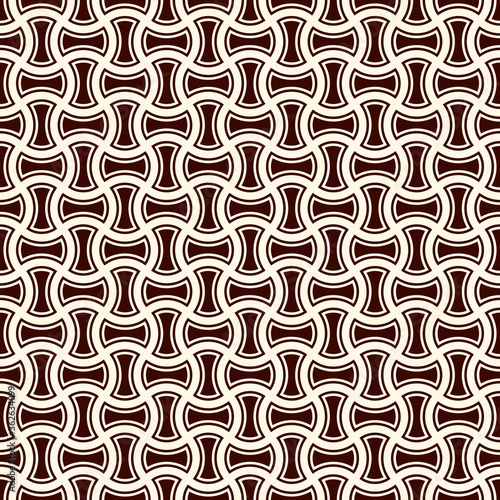 Apple core quilts texture. Bow tie motif. Seamless surface pattern design with interlocking axehead figures.