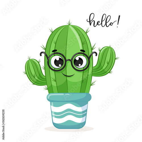 Cute cactus iilustration. 