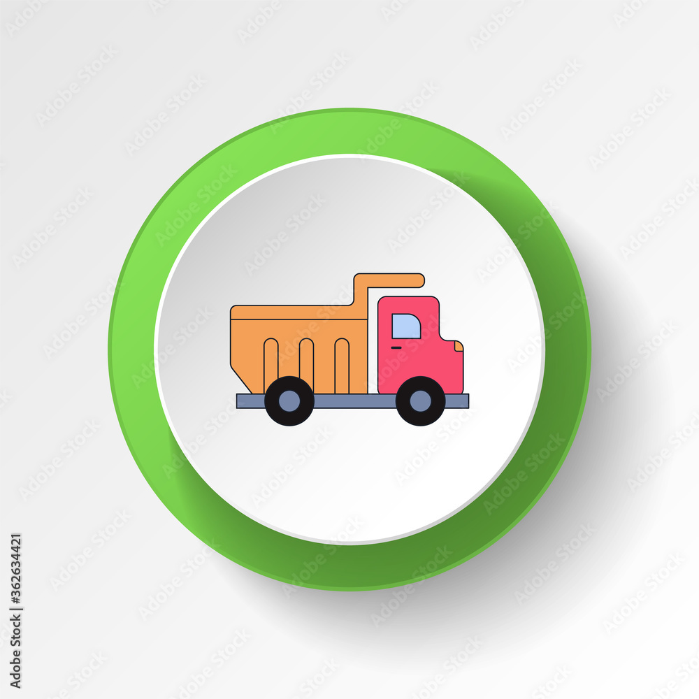 cartoon truck toy colored button icon. Signs and symbols can be used for web, logo, mobile app, UI, UX cartoon truck toy colored button icon. Signs and symbols can be used for web, logo, mobile app, UI, UX