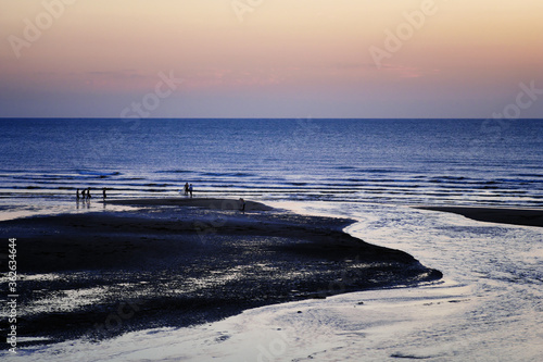 Coastal Landscape of Yongan Fish Harbor in Xinwu District  Taoyuan  Taiwan.