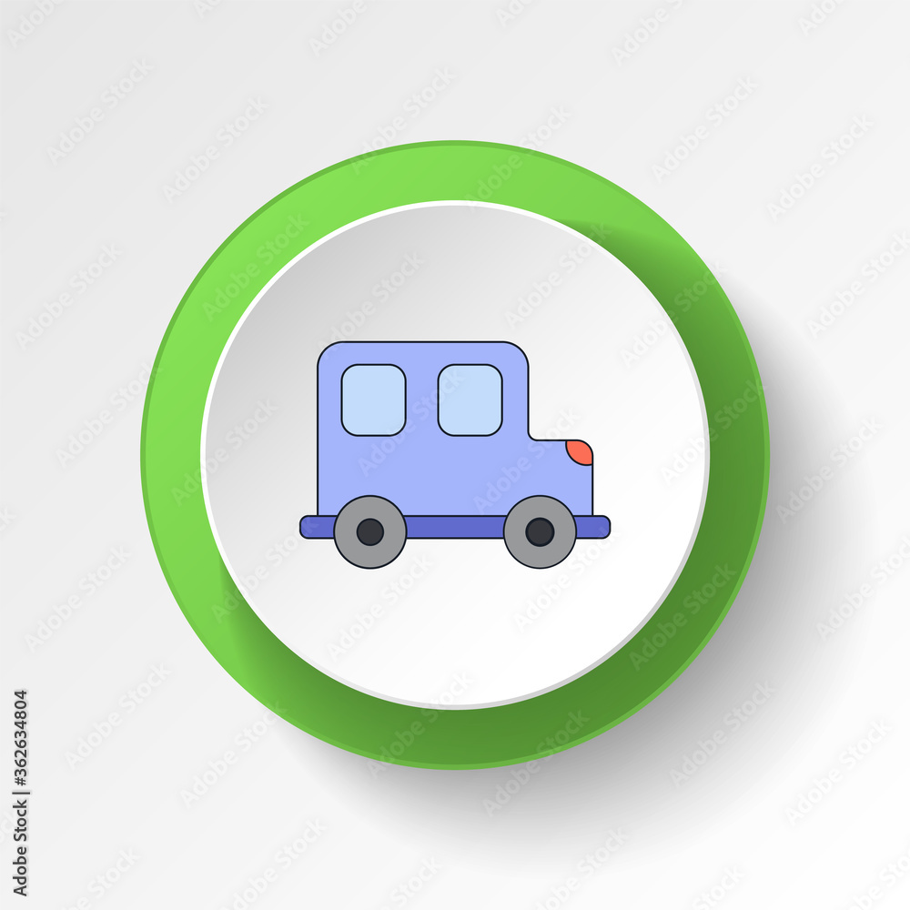 cartoon toy car colored button icon. Signs and symbols can be used for web, logo, mobile app, UI, UX cartoon toy car colored button icon. Signs and symbols can be used for web, logo, mobile app, UI, UX