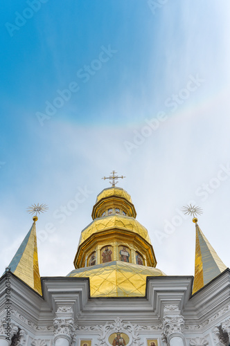 domes of the church in Kiev Pechersk Lavra photo