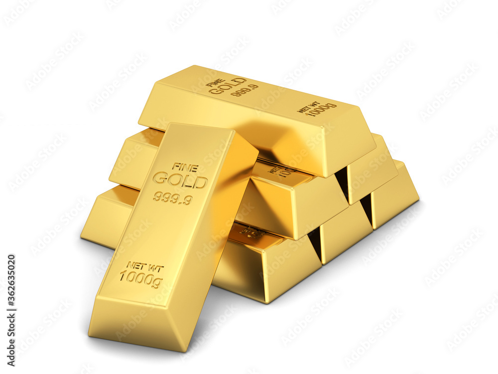 Stack of golden ingots Stack of golden ingots