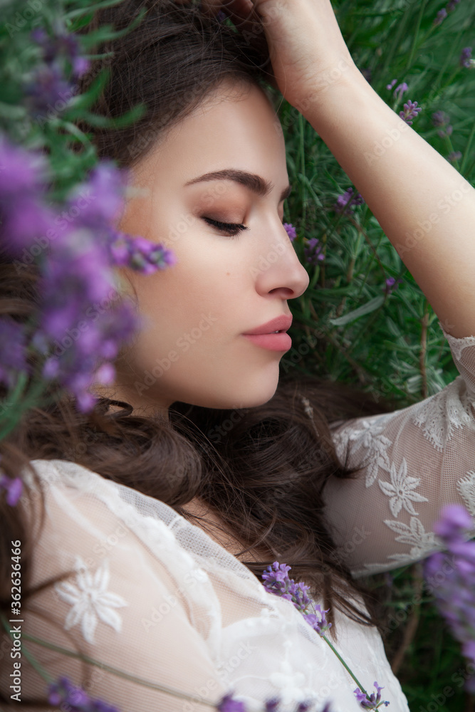 beauty portrait in lavender beauty portrait in lavender