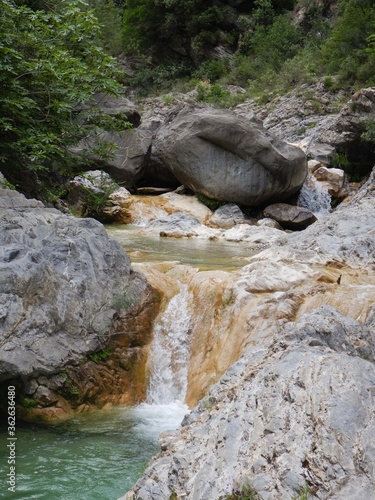 View of the creek Rio Barbaira - Rocchetta Nervina, Liguria. Italy photo