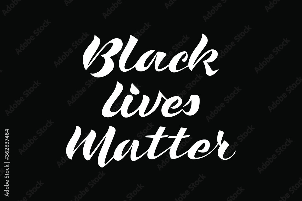 Black Lives Matter quote hand lettering vector