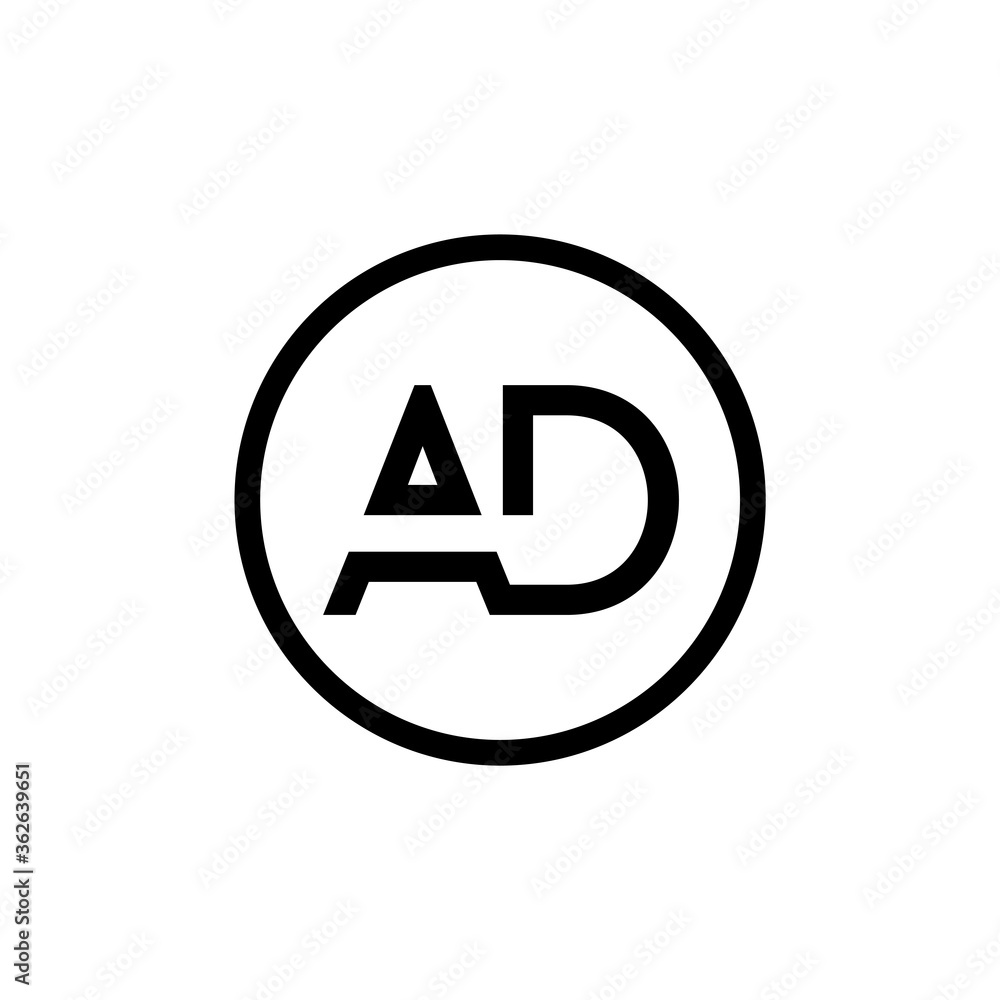AD Logo Design Business Typography Vector Template. Creative Linked Letter AD Logo Template. AD Font Type Logo AD Logo Design Business Typography Vector Template. Creative Linked Letter AD Logo Template. AD Font Type Logo