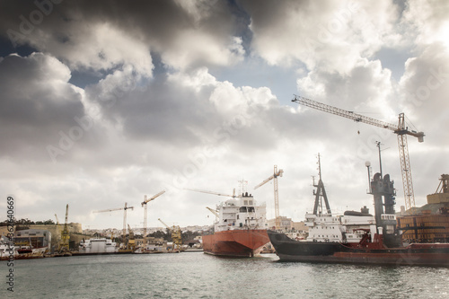 shipping dockyard in malta