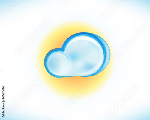 Cloud sunlight icon logo vector image