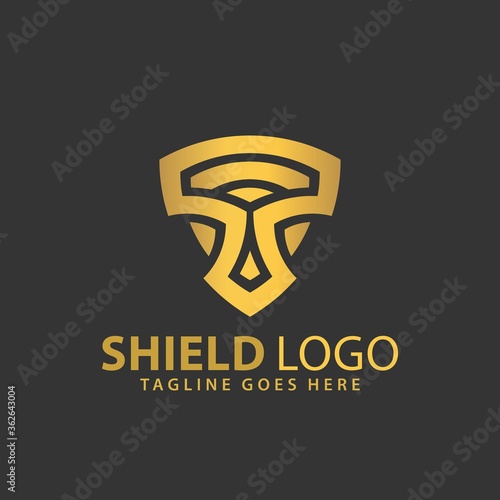 Abstract Letter T Shiled Spartan Logos Design Vector Illustration Template Stock Premium