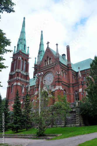 Backsteingebäude - Johanniskirche in Helsinki, Finnland