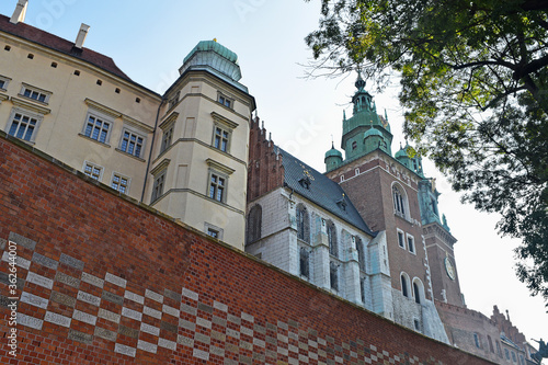 View of the Cathedral and the castle behind the wall