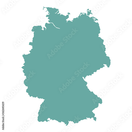 Germany map silhouette vector illustration isolated on white. 