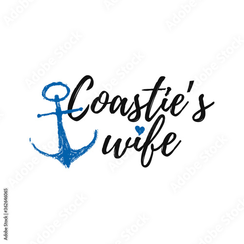 Coastie wife template vector design
