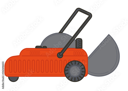 Lawnmower for cutting glass on lawn, household chores