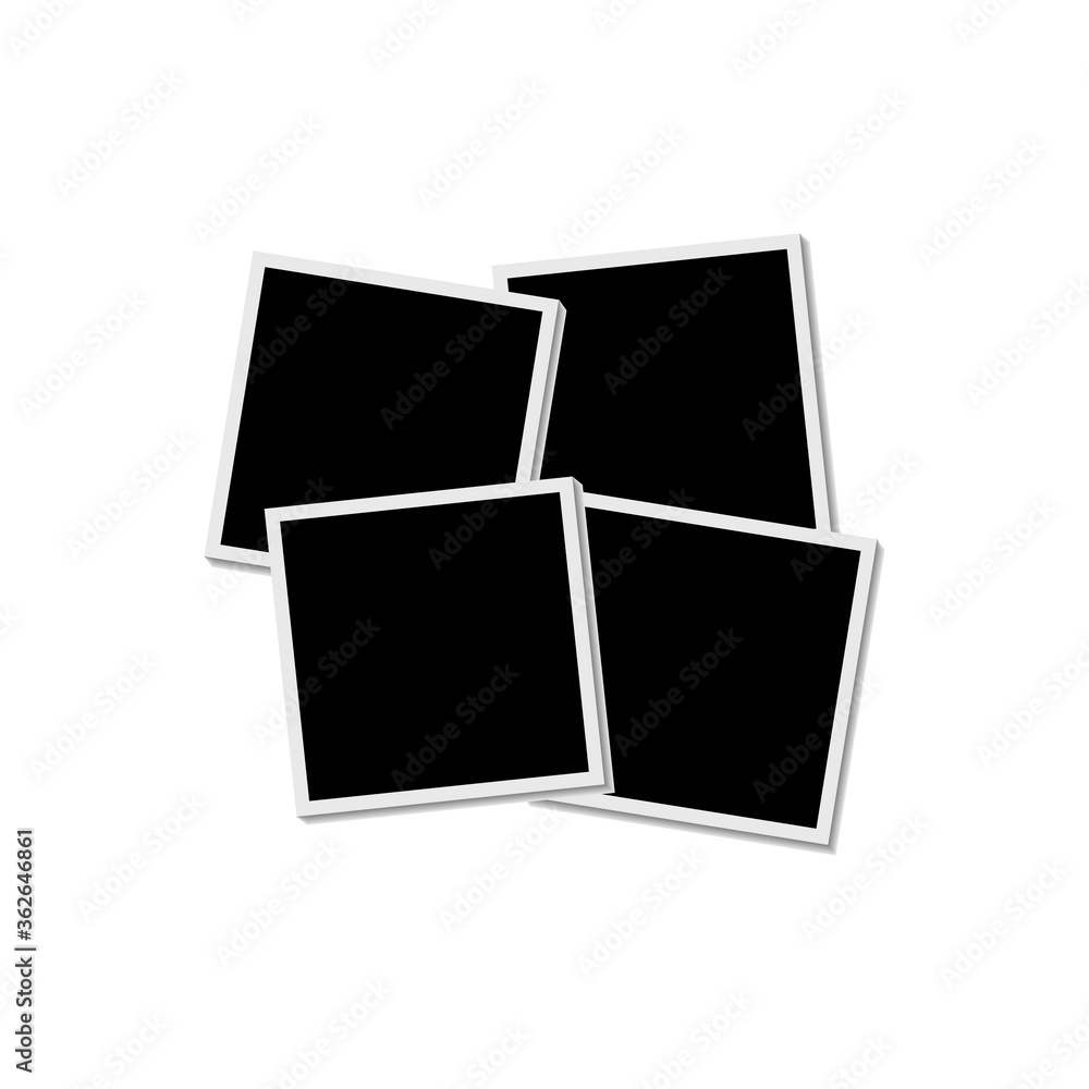 Photo frame on white background with shadow effect. Template, blank. Photo frame on white background with shadow effect. Template, blank.