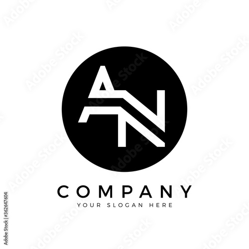 AN Logo Design Business Typography Vector Template. Creative Linked Letter AN Logo Template. AN Font Type Logo