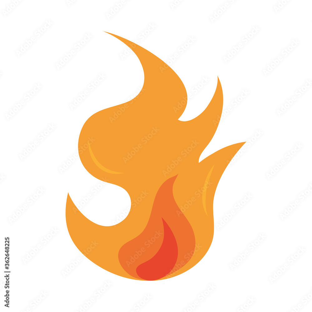 fire flame burning hot glow flat design icon