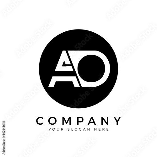 AO Logo Design Business Typography Vector Template. Creative Linked Letter AO Logo Template. AO Font Type Logo