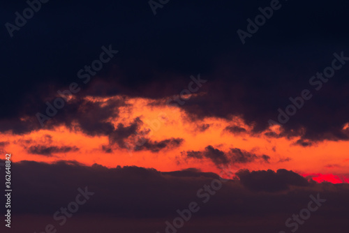 Pink clouds close up at sunset in the evening © dmitriydanilov62