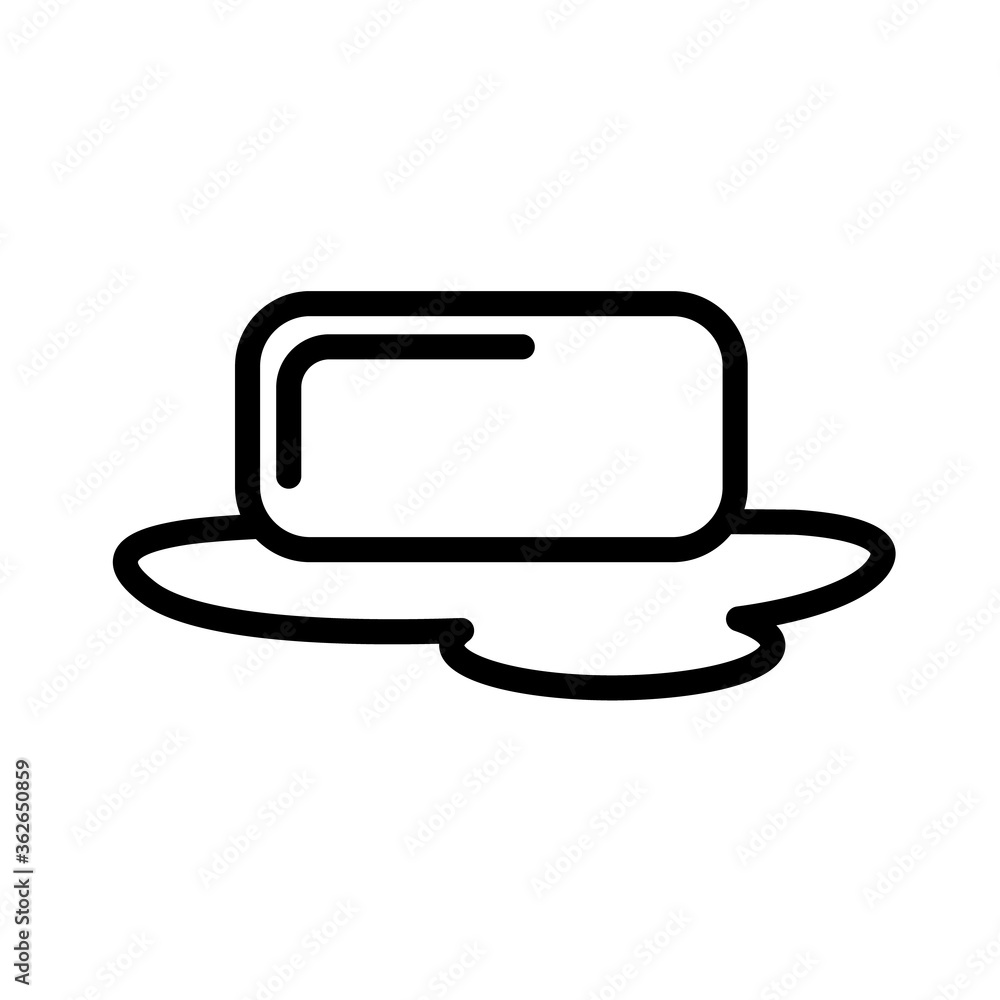 Wet cleaning, soap minimal black and white outline icon. Flat vector illustration. Isolated on white background. Wet cleaning, soap minimal black and white outline icon. Flat vector illustration. Isolated on white background.
