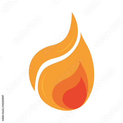 fire flame burning hot glow flat design icon