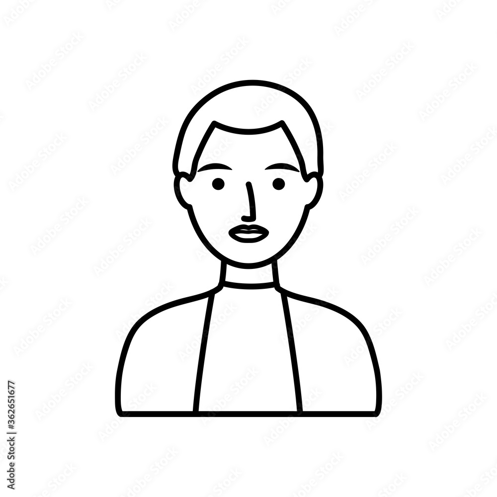 avatar man icon, line style avatar man icon, line style
