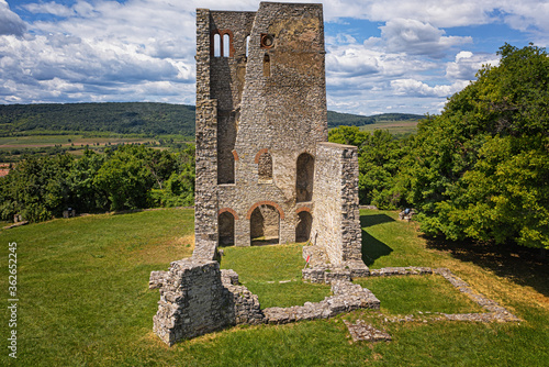 Medieval ruin temple of Dörgicse at lake Balaton photo