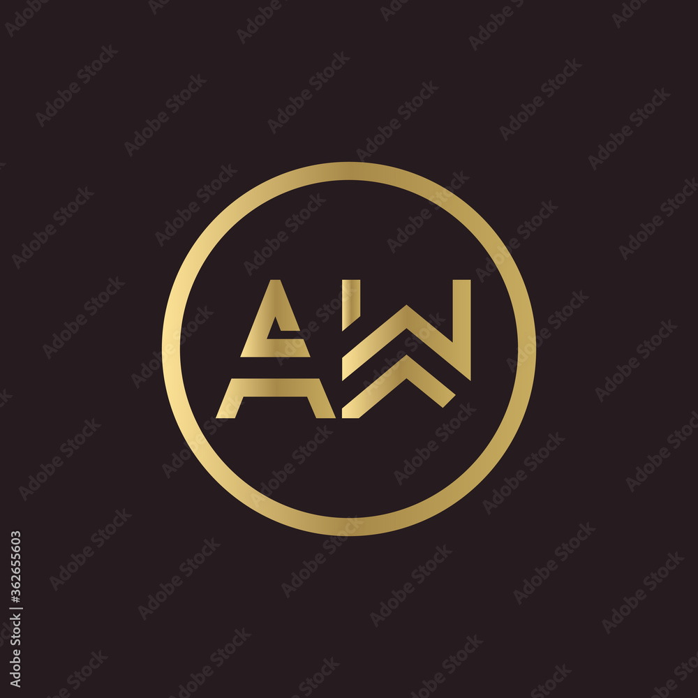 AW Logo Design Business Typography Vector Template. Creative Linked Letter AW Logo Template. AW Font Type Logo AW Logo Design Business Typography Vector Template. Creative Linked Letter AW Logo Template. AW Font Type Logo