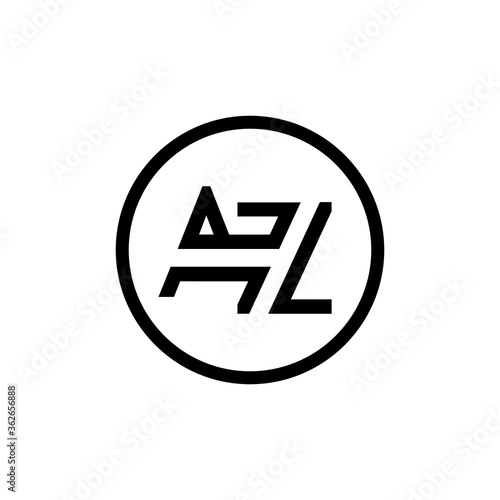 AZ Logo Design Business Typography Vector Template. Creative Linked Letter AZ Logo Template. AZ Font Type Logo