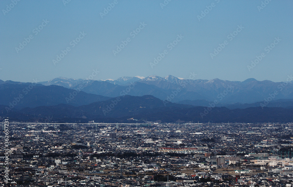 view of the Hamamatsu city and mountains