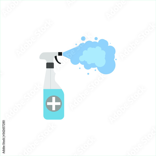 White empty medical disinfectant antibacterial disinfection, antibacterial and viral antiseptic disinfection, prevention of COVID-19, protection against coronavirus epidemics
Vector illustration