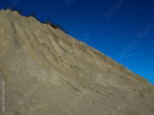 Mountain of white sand.