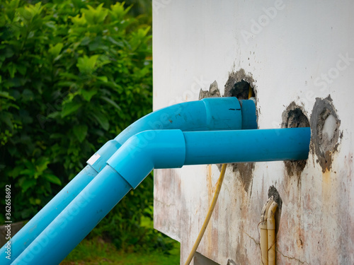 big blue water pipe for Plumbing work