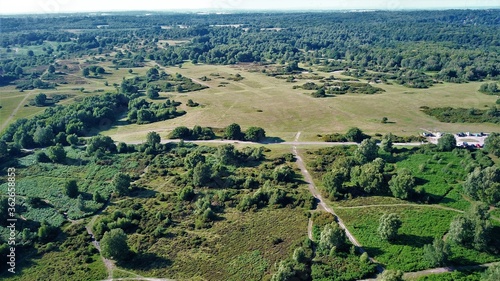 Aerial view of Sutton park in Birmingham England