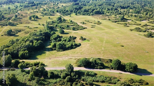 Aerial view of Sutton park in Birmingham England