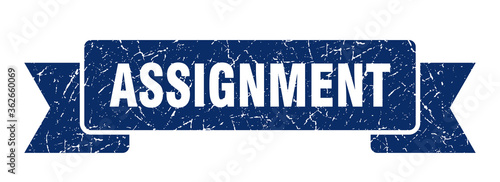 assignment ribbon. assignment grunge band sign. assignment banner