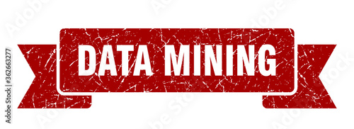 data mining ribbon. data mining grunge band sign. data mining banner