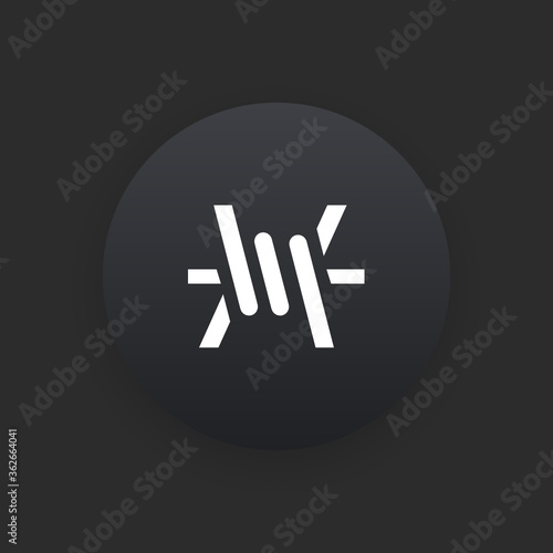 Barbed wire -  Matte Black Web Button